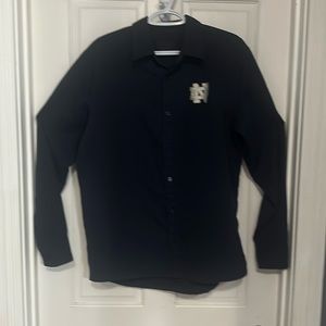 Under Armour Notre Dame Button Up Long Sleeve Shirt Navy Blue Men’s